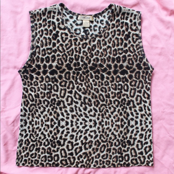y2k Plisse Cheetah Print Scrunched Silky Tank Top - Picture 9 of 9